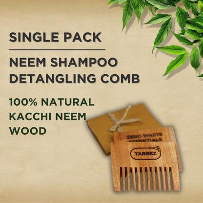 Tabbsz kachi neem wood comb, Kachi neem wood comb, Eco friendly comb, Non plastic comb, Wooden comb, Neem wood comb, Affordable wooden comb, Cheap wood comb, Best wood comb, Anti hairfall comb, Hair growth comb, Neem oil infused comb, Neem comb for thick hair, Sustainable hair comb, Hair care comb, Neem comb benefits, Anti dandruff wooden comb, shipped globally, India's first cleaning tablet, 100% natural comb, Kacchi neem comb, 100% Neem comb, 100% Kacchi neem comb, Ayurvedic comb