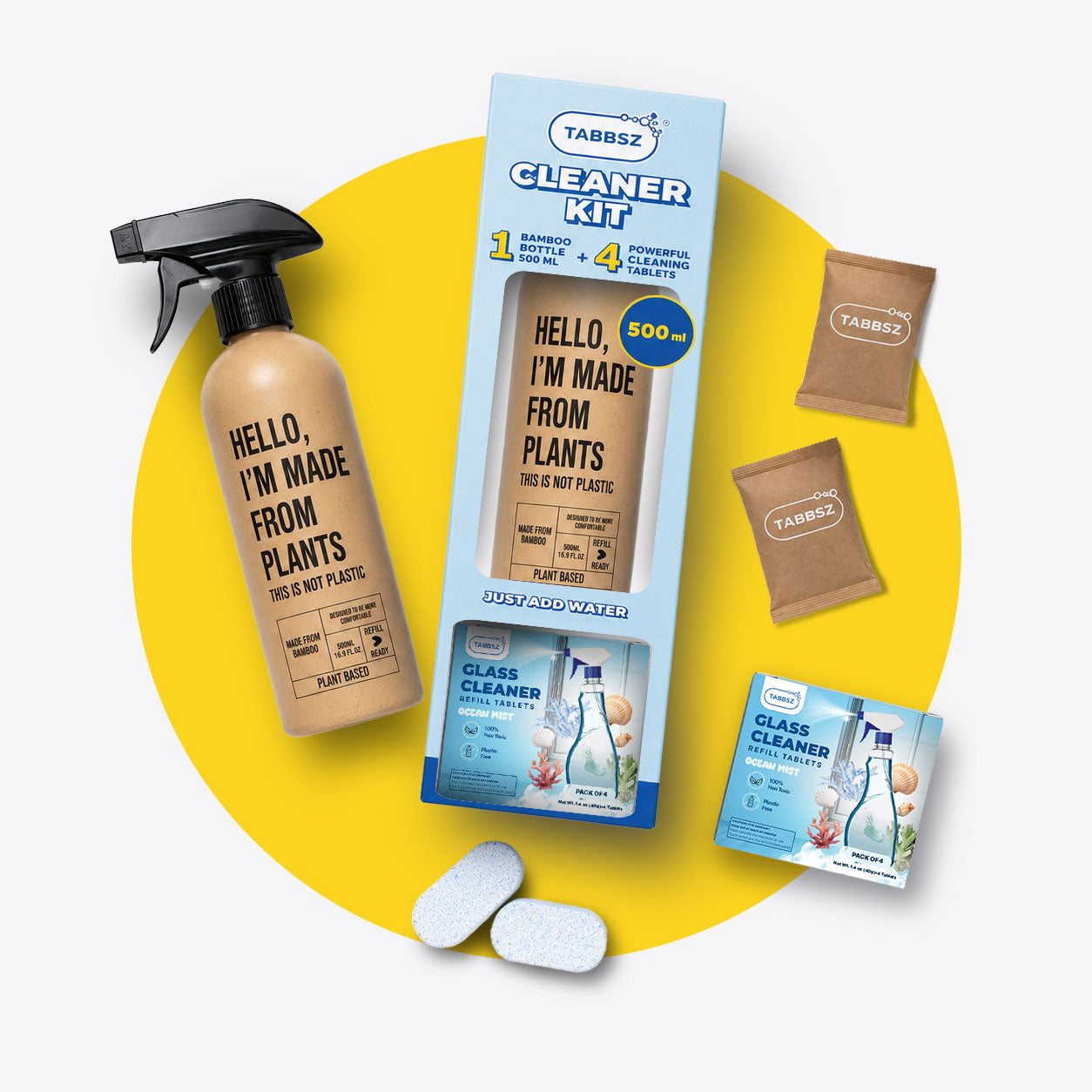 Starter Kit  Spray Cleaner - 4 tabs(1 Ltr)+Bottle+Bottle