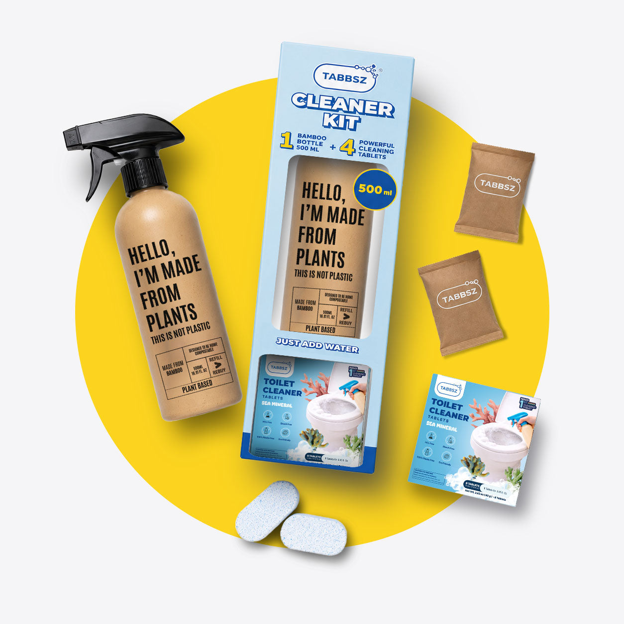 Starter Kit Toilet Cleaner - 4 Tabs (1Ltr)+Bottle