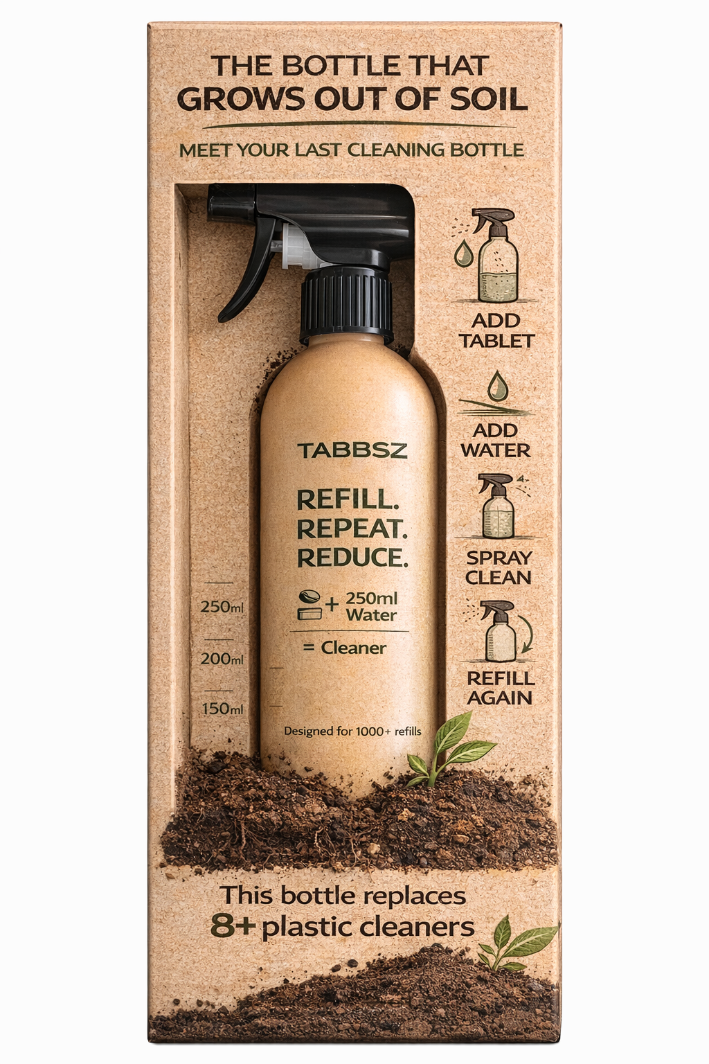 Reusable & Compostable Bamboo Bottle 300ml**